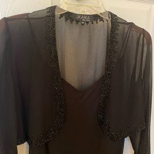 Jkara black gown with jacket. Size 14